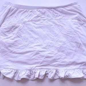 White Ruffle Hem Women's Skort